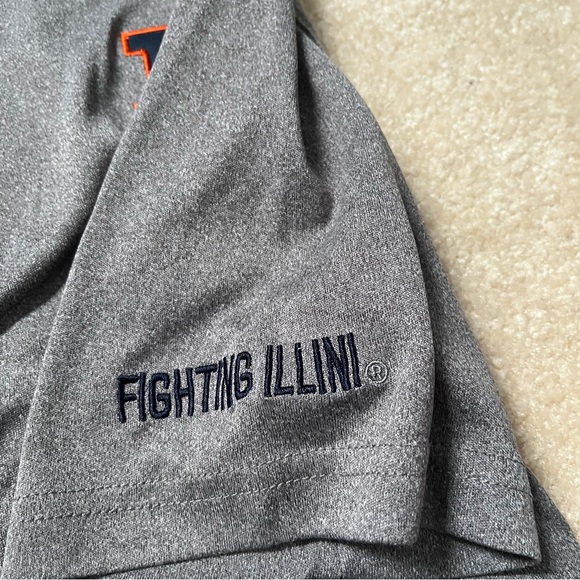 Colosseum University of Illinois Fighting Illini Polo Mens S Gray Embroidered - Picture 5 of 8